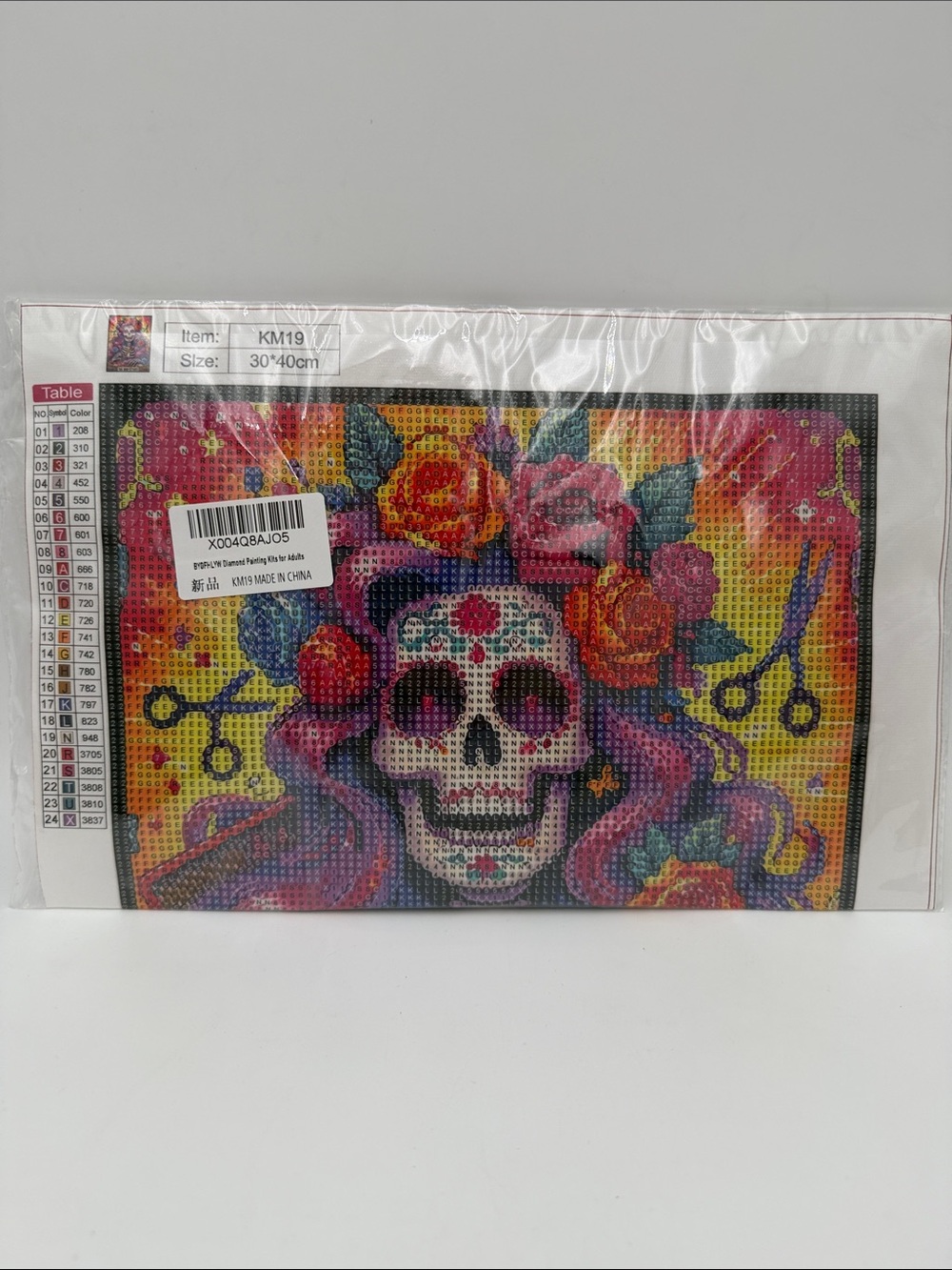Vibrant Sugar Skull Floral Diamond Art - Multicolor
